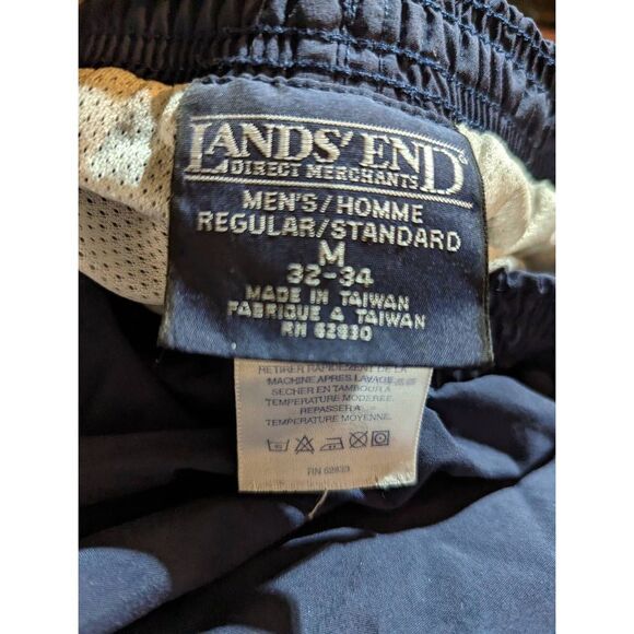 Lands End Men's Navy Blue Side Seam Zipper Sweatpants Warm Up Pants Size Medium - Picture 2 of 7